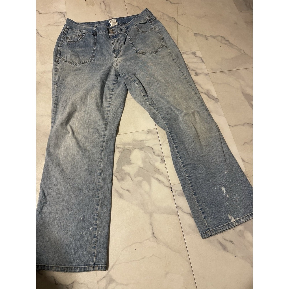 Just My Size Jeans Womens Sz 18 Stretch Waist‎ Light Wash G0142